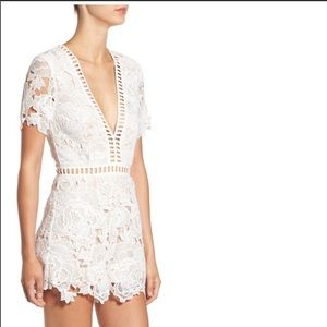Miguided Lace Ladder Romper